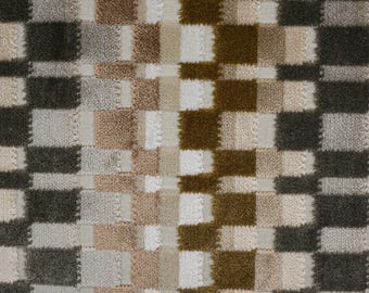CUADRO - Multicolor Geometric Cut Velvet Upholstery Fabric by The Yard, Top Fabric