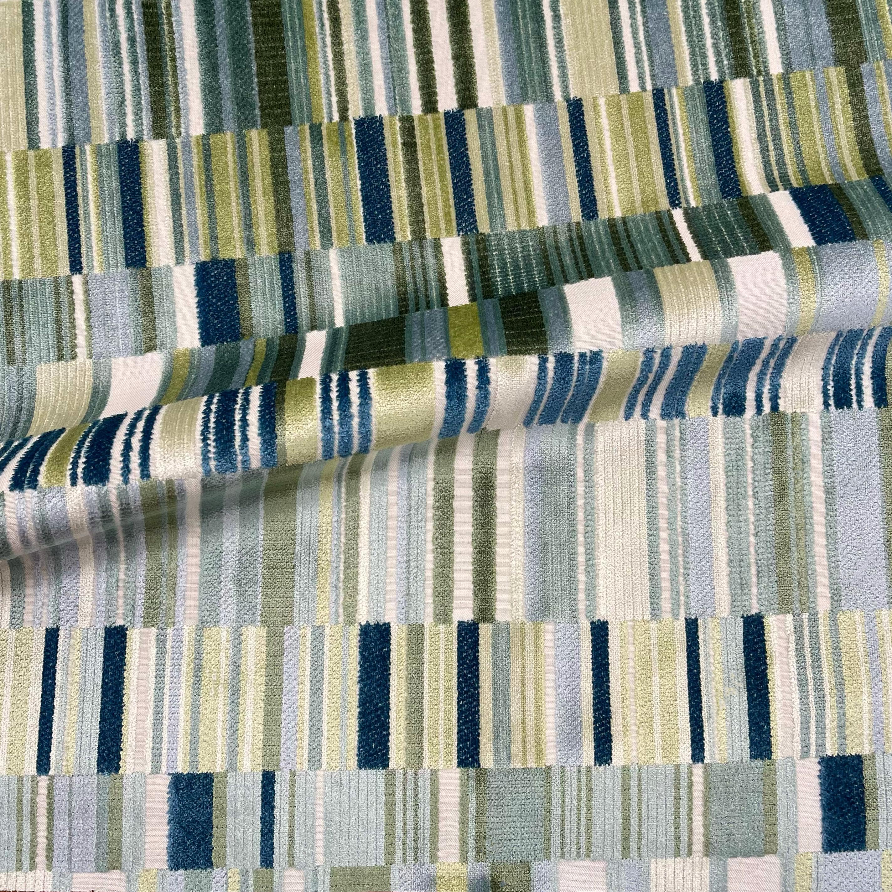 Madeira - Geometric Cut Velvet Upholstery Fabric, Top Fabric - Etsy