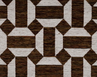 CLICK -  Chenille Jacquard Geometric Shapes Upholstery Fabric by The Yard, Top Fabric