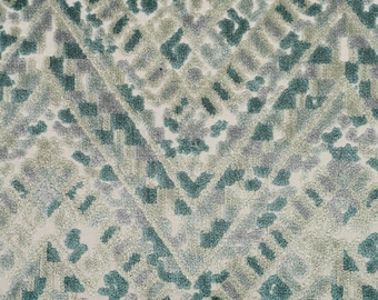 Puebla - Geometric Cut Velvet Upholstery Fabric By The Yard