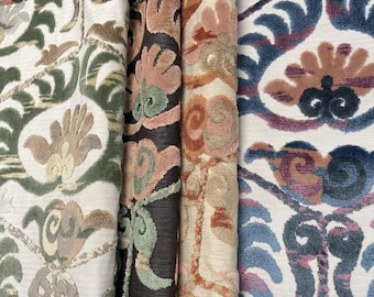 Bukhara - Tela de tapicería de terciopelo cortado a medida con diseño Suzani