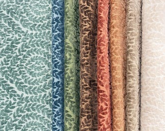Dixie - Botanical Design Chenille Jacquard Upholstery Fabric - Top Fabric
