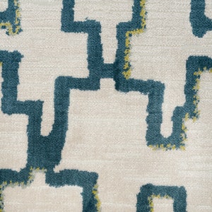 Venturo - Geometric Pattern Cut Velvet Upholstery Fabric By The Yard