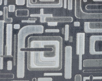 Rechte hoek - fluwelen bekledingsstof met geometrisch kubisch patroon gesneden op maat gesneden - 5 kleuren - bovenstof