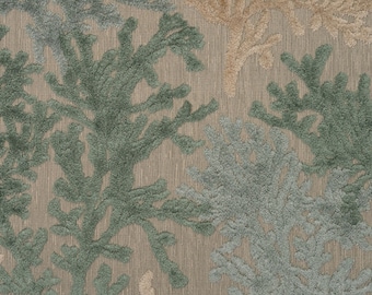 Barbados - Reef, Coral Pattern Cut Velvet Upholstery Fabric by the Yard -  Top Fabric