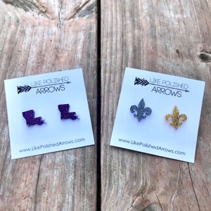 Louisiana or Fleur de Lis stud earrings