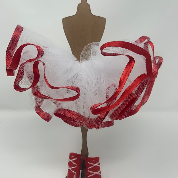 Elf Doll Tutu Red Ballet Dance  Photo Prop 12" Doll