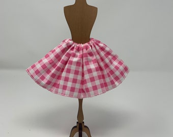 Elf Doll Skirt Pink Gingham Elf Clothes Photo Prop 12" Doll