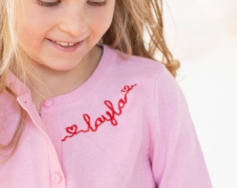 Girls Back to School Sweater, Girls Personalized Cardigan, Personalized School Sweater, School Uniform Sweater