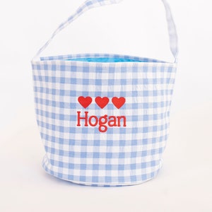 Personalized Valentine's Day Bucket, Gingham Valentine's Bags, Valentine's Day Gifts for Kids, Personalized Valentine's Day Gift