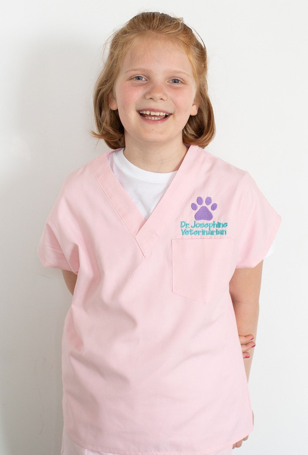 Kids Embroidered Personalized Scrubs, Kids Doctor Scrubs, Embroidered