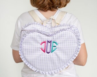 Personalized Heart Backpacks, Girls Valentine's Day Gift, Valentine's Day Bag, Easter gift for Kids, Embroidered Valentine's Day Gift