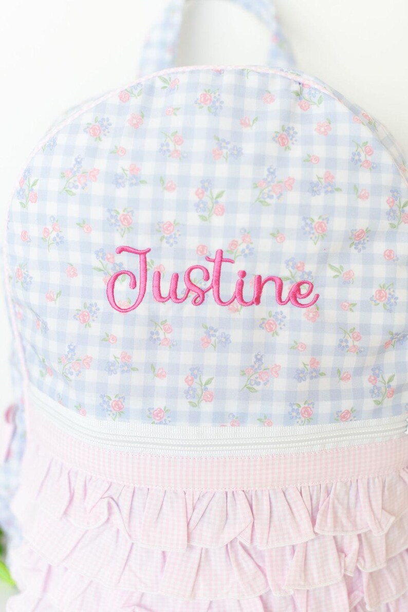 Pink Ruffly Backpack Senior Backpack! Girls Ruffle Backpacks With Bag Charms, Personalized ...