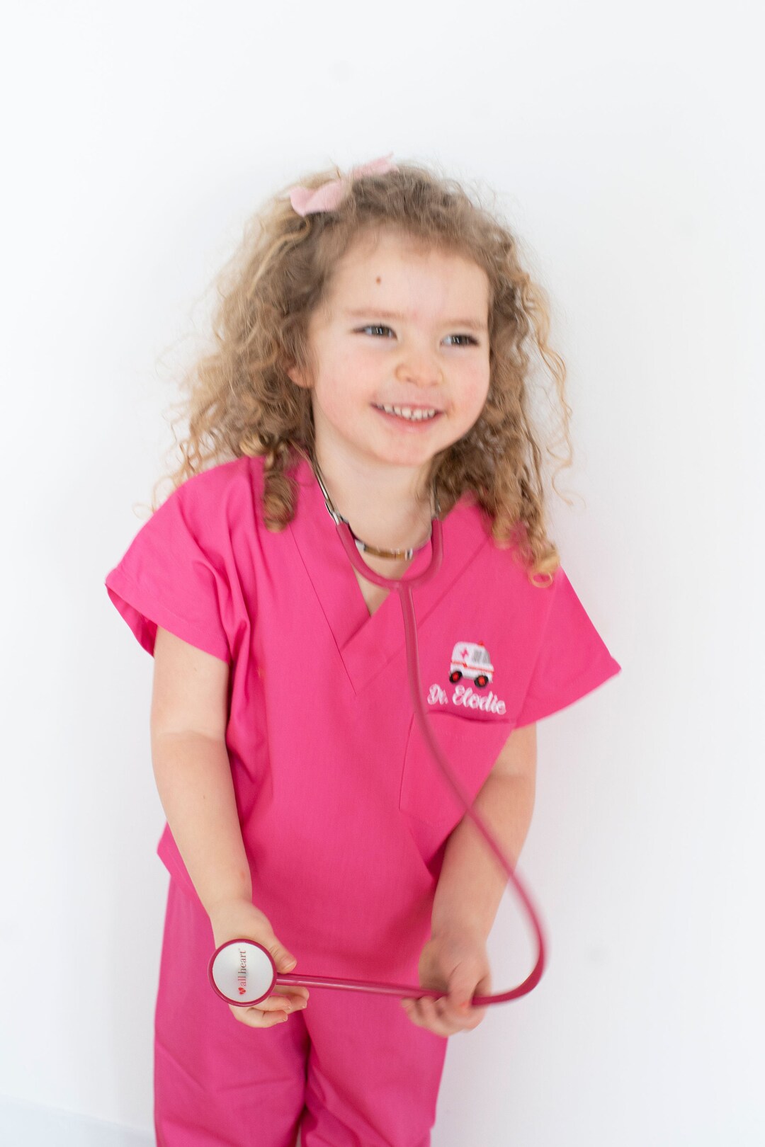 Embroidered Personalized Doctor Scrubs, Kids Embroidered Scrubs, Kids Doctor Uniform for Pretend