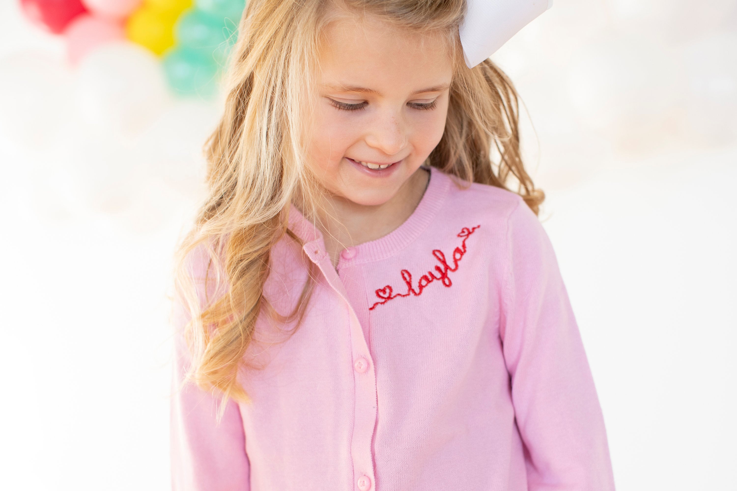 Girls Cardigan Embroidered Cardigan Girls Monogram Collar Etsy