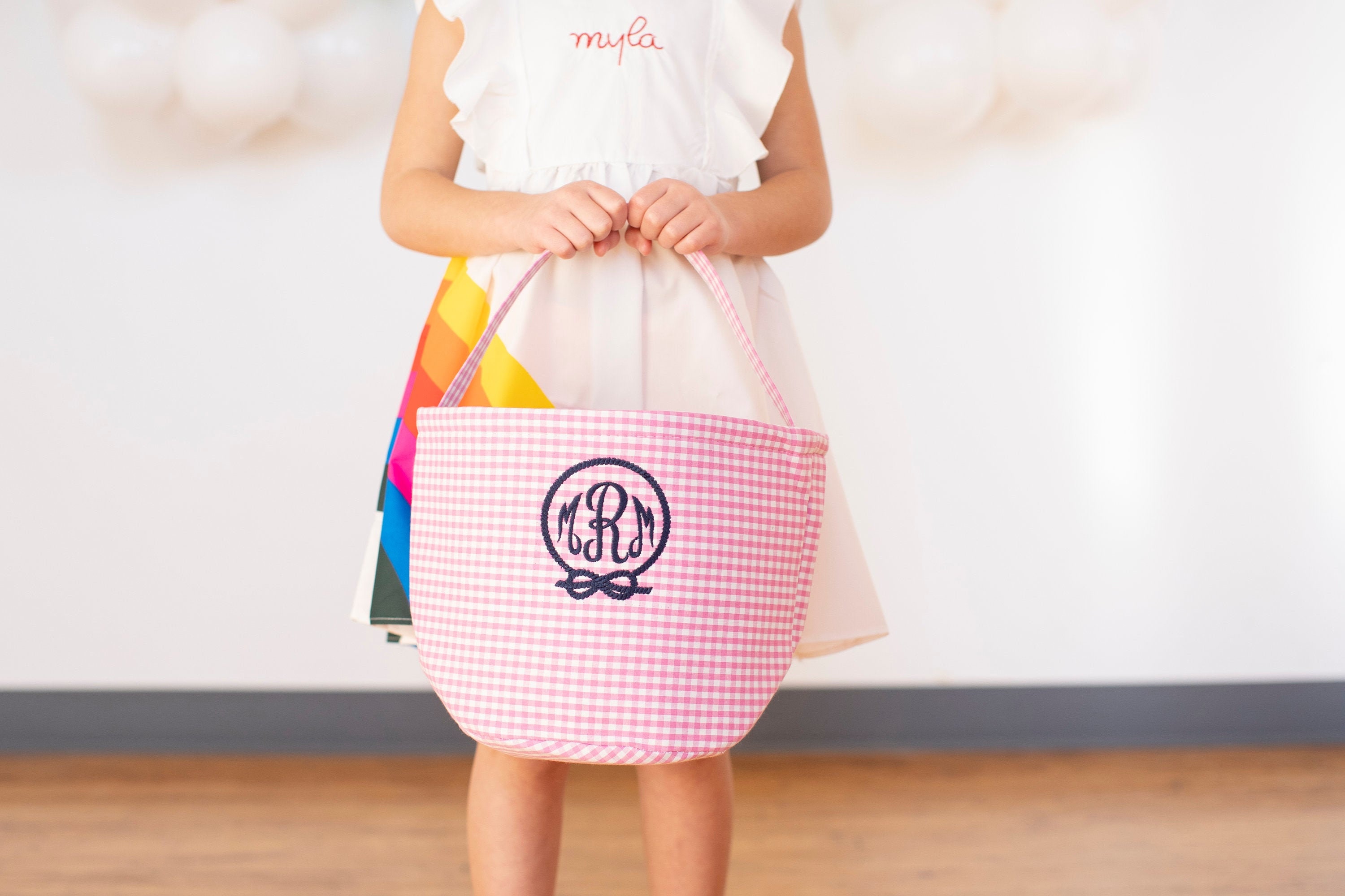 Personalized Easter Basket Embroidered Gingham Easter Basket Etsy