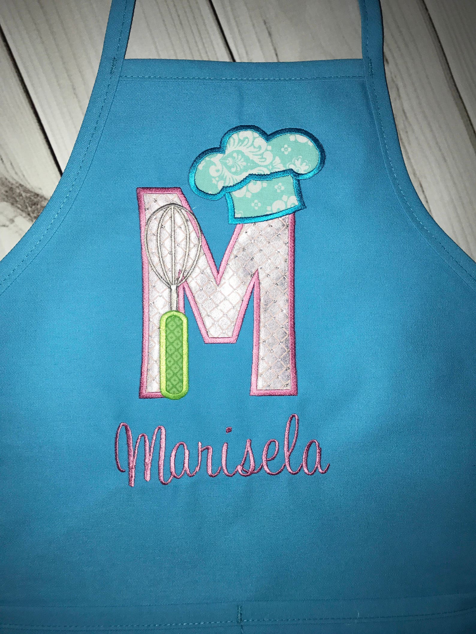 Personalized Kids Apron With Initial and Name Embroidered Etsy