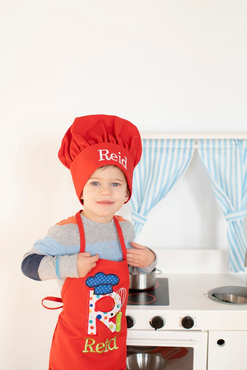 Boys Personalized Kids Apron Boys Apron & Chef Hat Set Etsy