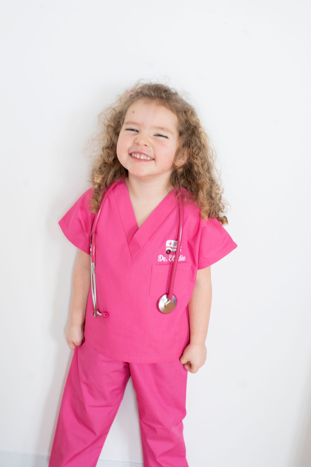 Embroidered Personalized Doctor Scrubs, Kids Embroidered Scrubs, Kids