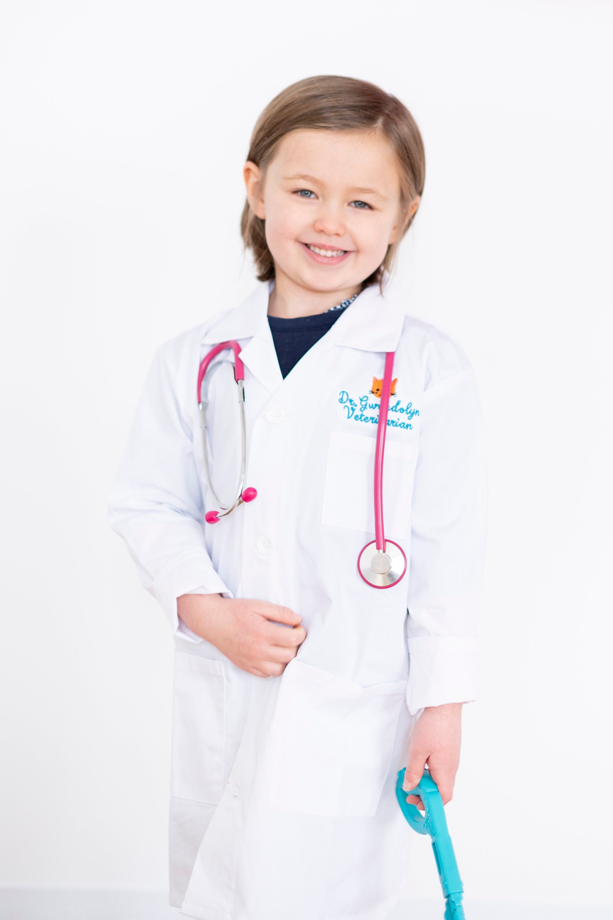 Embroidered Personalized Kids Lab Coat, Kids Doctors Coat, Embroidered White Coat For Kids, Kids