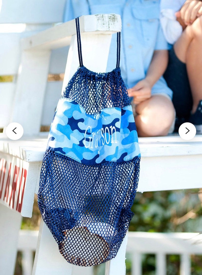 Kids beach bag Personalized Boys Mesh tote camo bag kids Etsy