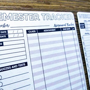 Zestaw naklejek - SEMESTR TRACKER - Dwie strony - A5 - Bullet Journal - Matowa naklejka