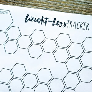 Digital Download - HEXAGON WEIGHT-LOSS Tracker - A5 - Bullet Journal - Digital Design