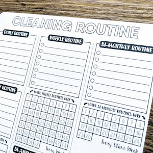 Digital Download - CLEANING ROUTINE - A5 - Bullet Journal