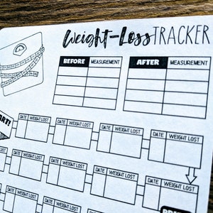 Digital Download - LINEAR WEIGHT-LOSS Tracker - A5 - Bullet Journal