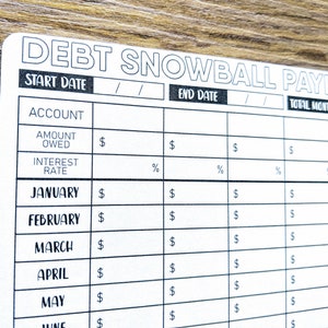 Pegatina - SEGUIMIENTO DE BOLA DE NIEVE DE DEUDA - A5 - Bullet Journal - Diseño digital - Pegatina mate