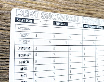 Sticker - DEBT SNOWBALL TRACKER - A5 - Bullet Journal - Digital Design - Matte Sticker