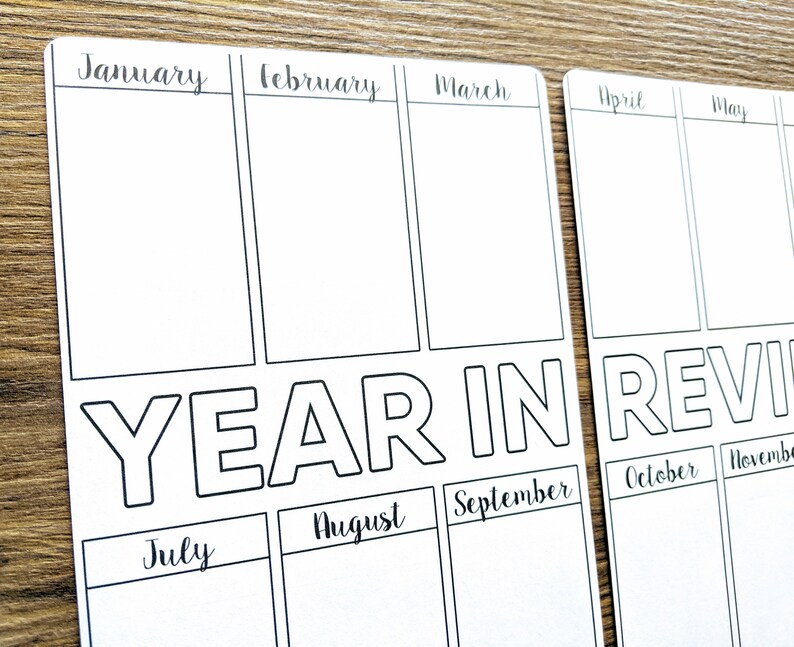 Digital Download Bundle - YEAR IN REVIEW - A5 - Bullet Journal ...