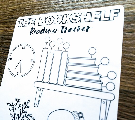 Digital Download Reading Bookshelf Bullet Journal Etsy