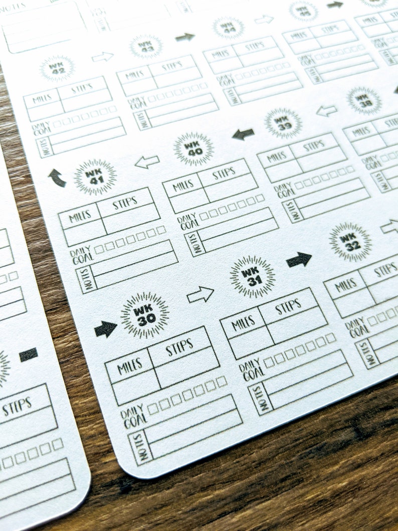 Sticker Bundle ANNUAL MOVEMENT TRACKER Two Pages A5 - Etsy