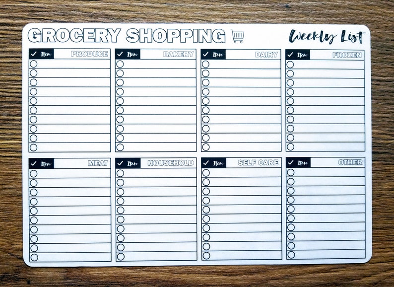 Digital Download GROCERY SHOPPING LIST A5 Bullet Journal - Etsy