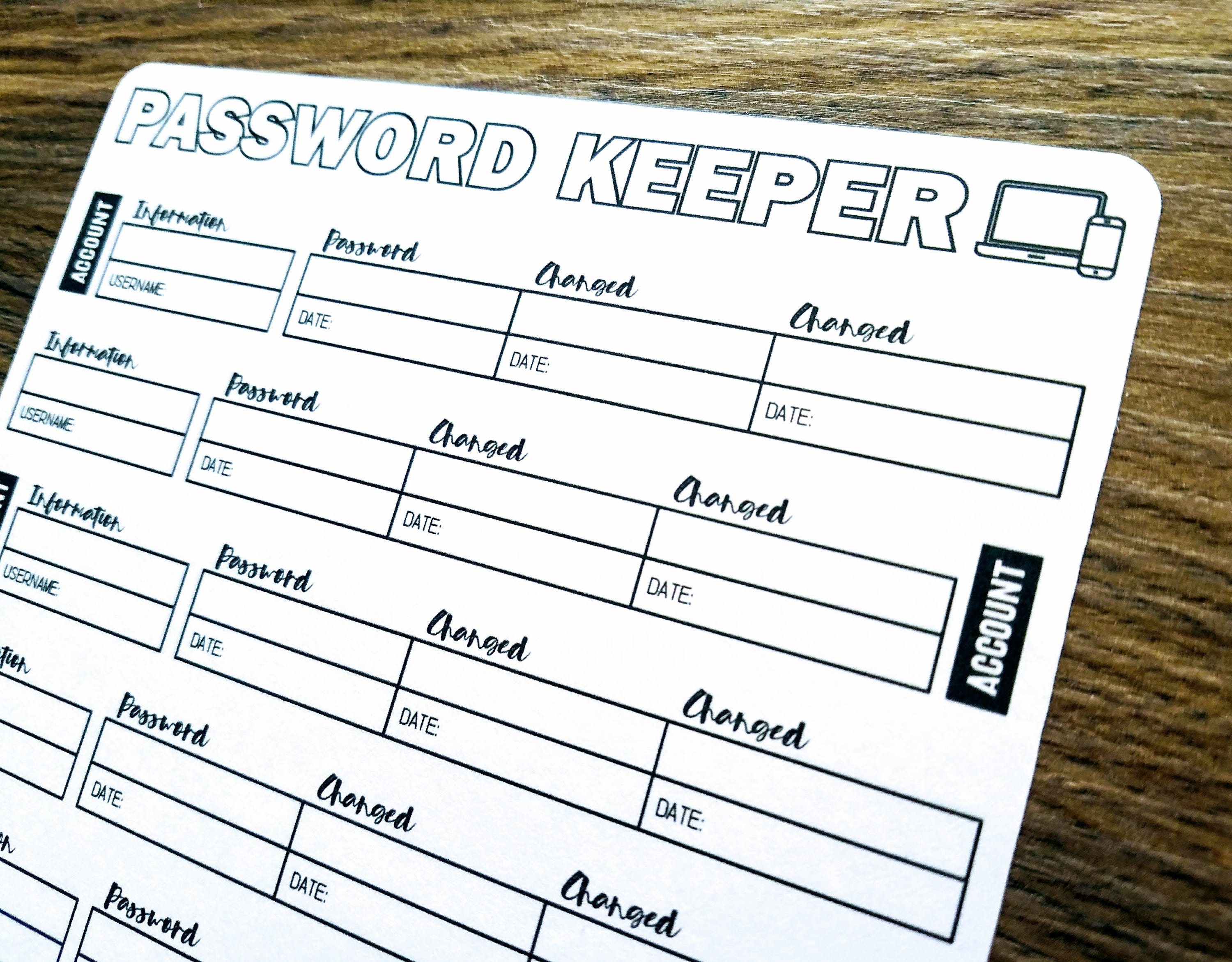 Digital Download PASSWORD KEEPER Bullet Journal Digital Etsy