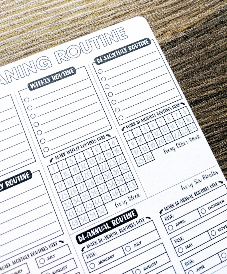 Digital Download  CLEANING ROUTINE  Bullet Journal  Digital image 5