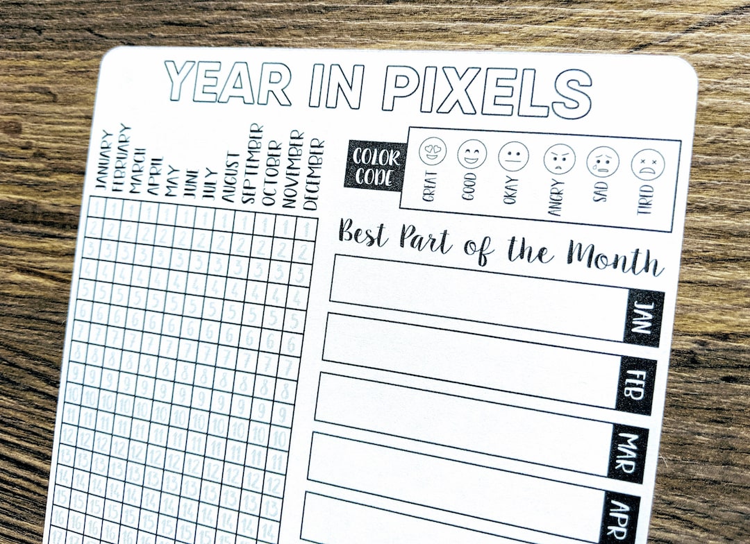 Digital Download - YEAR IN PIXELS - A5 - Bullet Journal - Digital ...