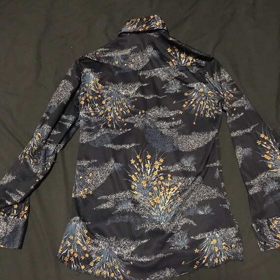 1970 Wrangler Poly pearl snap shirt big collar RAR