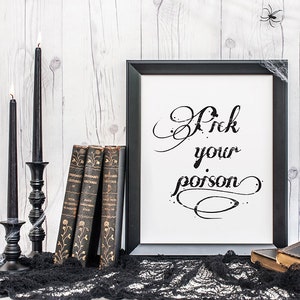 Halloween Wall Art, Printable Home Decor. Halloween Typography Poster "Pick Your Poison". Fall Art Print. Digital File, Instant Download.