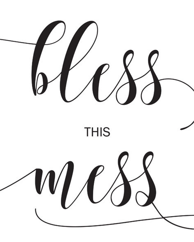 calligraphy art print printable inspirational quote bless etsy