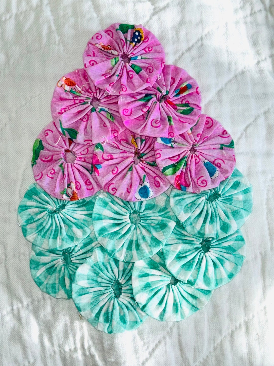 Spring Yoyo Handmade Spring Décor, Yo Yo Easter Egg Pillow, Yo-yo Pillow, Easter ...