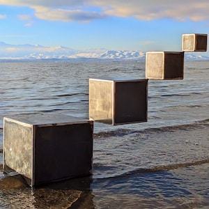 Geometric Metal Sculpture: Steps to Infinity