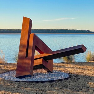 Abstract monument: Geometric Metal Sculpture