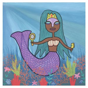 Mermaid Art Print | Vibrant Underwater Illustration | Whimsical Ocean-Inspired Decor