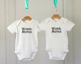 Twins Funny Personalised BabyToddler Vest BodysuitGrow Double Kisses Double Hugs Team Set Great Newborn Gift