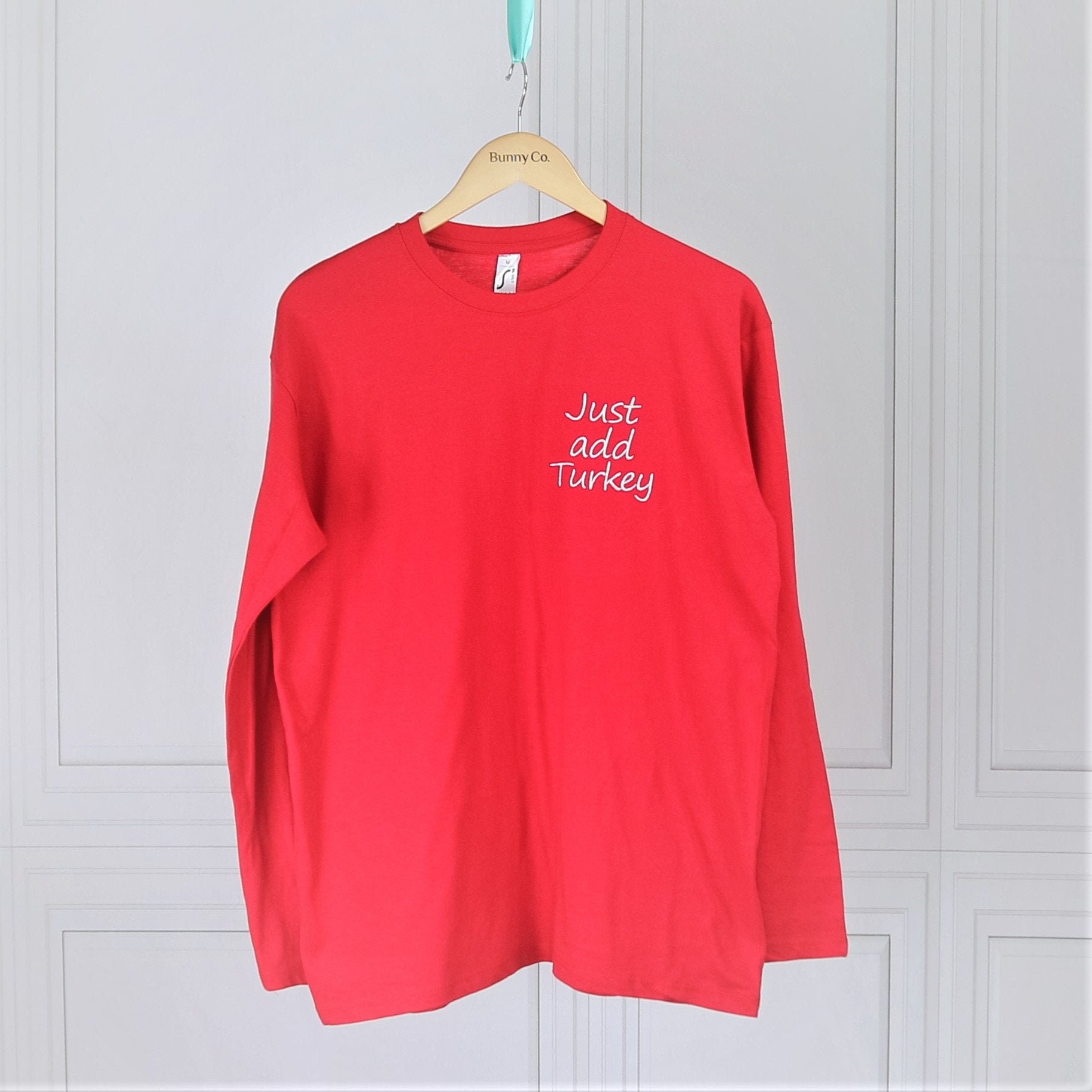 Image of Just Add Turkey, Mens Top, Christmas Log Sleeve T-Shirt, Jumper