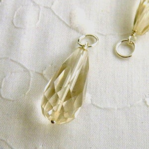 Pineapple Quartz pendant, faceted teardrop charm in sterling silver, interchangeable pendant