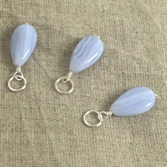 Blue Lace Agate Pendant Crazy Charms Sterling - Blue Lace Agate Pendant Blue Lace Agate Pendant Crazy Charms Sterling - Blue Lace Agate Pendant