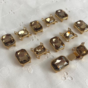 Bracelet making kit, Crystal and Gold tone Metal beads and spacers, DIY Jewelry Kit, Combo